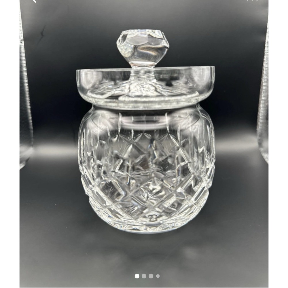 Vintage Ashford Galway Irish Leaded Crystal Jam Condiment Jar with lid VH1